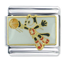Italian Charms - felix playing basketball licensed italian charm Image.