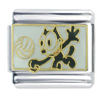 Italian Charms - felix playing volleyball licensed italian charm Image.