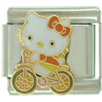Italian Charms - hello kitty biking italian charm Image.