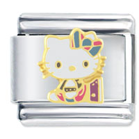 Italian Charms - hello kitty school fashion licensed italian charm Image.