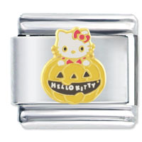 Italian Charms - hello kitty pumpkin licensed italian charm Image.