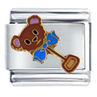 Italian Charms - mary engelbreit bear rattle licensed italian charm Image.