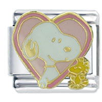 Italian Charms - peanuts snoopy woodstock licensed italian charm Image.
