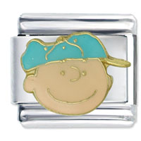 Italian Charms - peanuts charlie cap licensed italian charm Image.