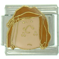 Italian Charms - peanuts peppermint patty face licensed italian charm Image.
