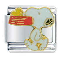 Italian Charms - peanuts snoopy dinner licensed italian charm Image.