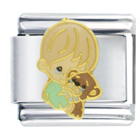 Italian Charms - precious moments boy monkey licensed italian charm Image.