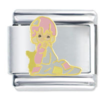 Italian Charms - precious moments nap girl licensed italian charm Image.