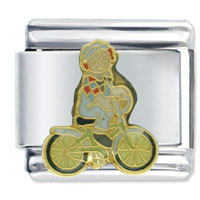 Italian Charms - raggedy ann andy bicycle licensed italian charm Image.