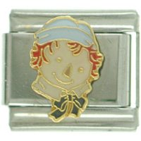 Italian Charms - raggedy ann andy smiling italian charm Image.