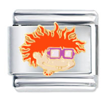 Italian Charms - rugrats chuckie face licensed italian charm Image.