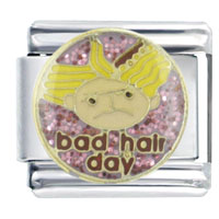 Italian Charms - bad hair day italian charm Image.