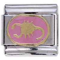 Italian Charms - pink zodiac scorpio italian charm Image.