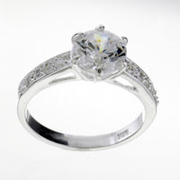Rings - size 8 round cut band cz ring Image.