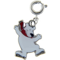 Kids Jewelry - polar bear in ice skates clasp charm Image.
