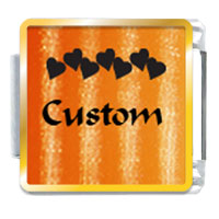 Italian Charms - sparkling orange custom photo italian charm Image.