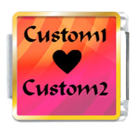 Italian Charms - orange to pink rings custom photo italian charm Image.