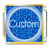 Italian Charms - blue texture circle custom photo italian charm Image.