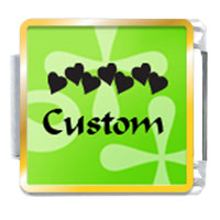 Italian Charms - green retro custom photo italian charm Image.