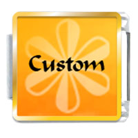 Italian Charms - orange daisy custom photo italian charm Image.