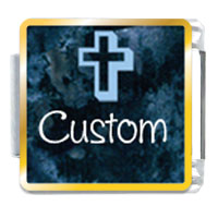 Italian Charms - marble cross custom photo italian charm Image.