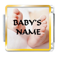 Italian Charms - baby feet custom photo italian charm Image.