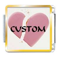 Italian Charms - broken heart cookie custom photo italian charm Image.