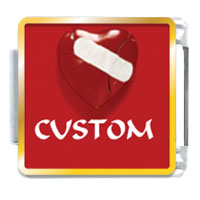 Italian Charms - band aid heart custom photo italian charm Image.