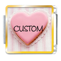 Italian Charms - heart cookie custom photo italian charm Image.