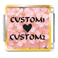 Italian Charms - apricot blossoms custom photo italian charm Image.
