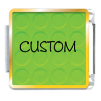 Italian Charms - green dots custom photo italian charm Image.