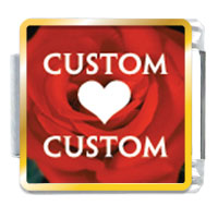 Italian Charms - red rose custom photo italian charm Image.