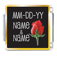 Italian Charms - rose bud custom photo italian charm Image.