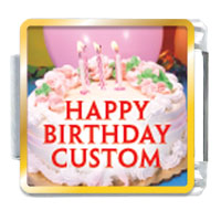 Italian Charms - birthday cake custom photo italian charm Image.