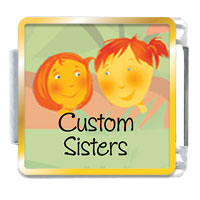 Italian Charms - sisters custom photo italian charm Image.