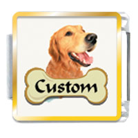 Italian Charms - golden retriever custom photo italian charm Image.