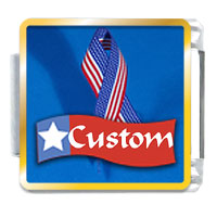 Italian Charms - usa ribbon custom photo italian charm Image.