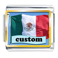 Italian Charms - flag of mexico custom photo italian charm Image.