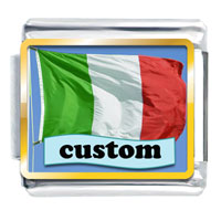 Italian Charms - italian flag custom photo charm Image.