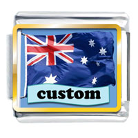 Italian Charms - flag of australia custom photo italian charm Image.