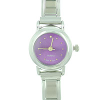 Italian Charms - round purple watch Image.