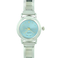 Italian Charms - round blue watch Image.