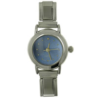 Italian Charms - round navy blue watch Image.