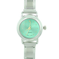 Italian Charms - round green christmas watch Image.