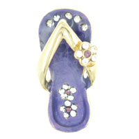 Pendants - violet rhine stone beach sandal pendant Image.