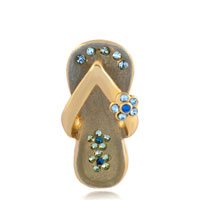 Pendants - gray beach sandal rhine stone pendant Image.