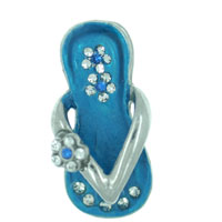 Pendants - blue beach sandal with rhine stone pendant Image.