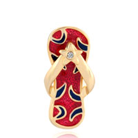 Pendants - ruby red beach sandal pendant Image.