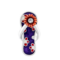 Pendants - purple beach sandal with flower pendant Image.