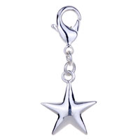 Sterling Silver Jewelry - five point star 925 sterling silver clasp charms Image.